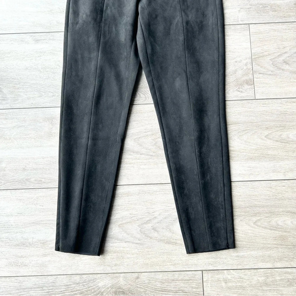 Zara Black Faux Suede Leather  Zip Ankle Pants - Picture 3 of 12